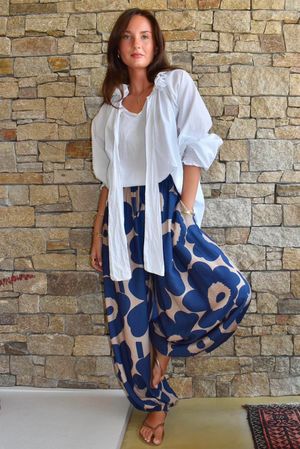 Carnaby Balloon Cuff Pant French Navy & Tan